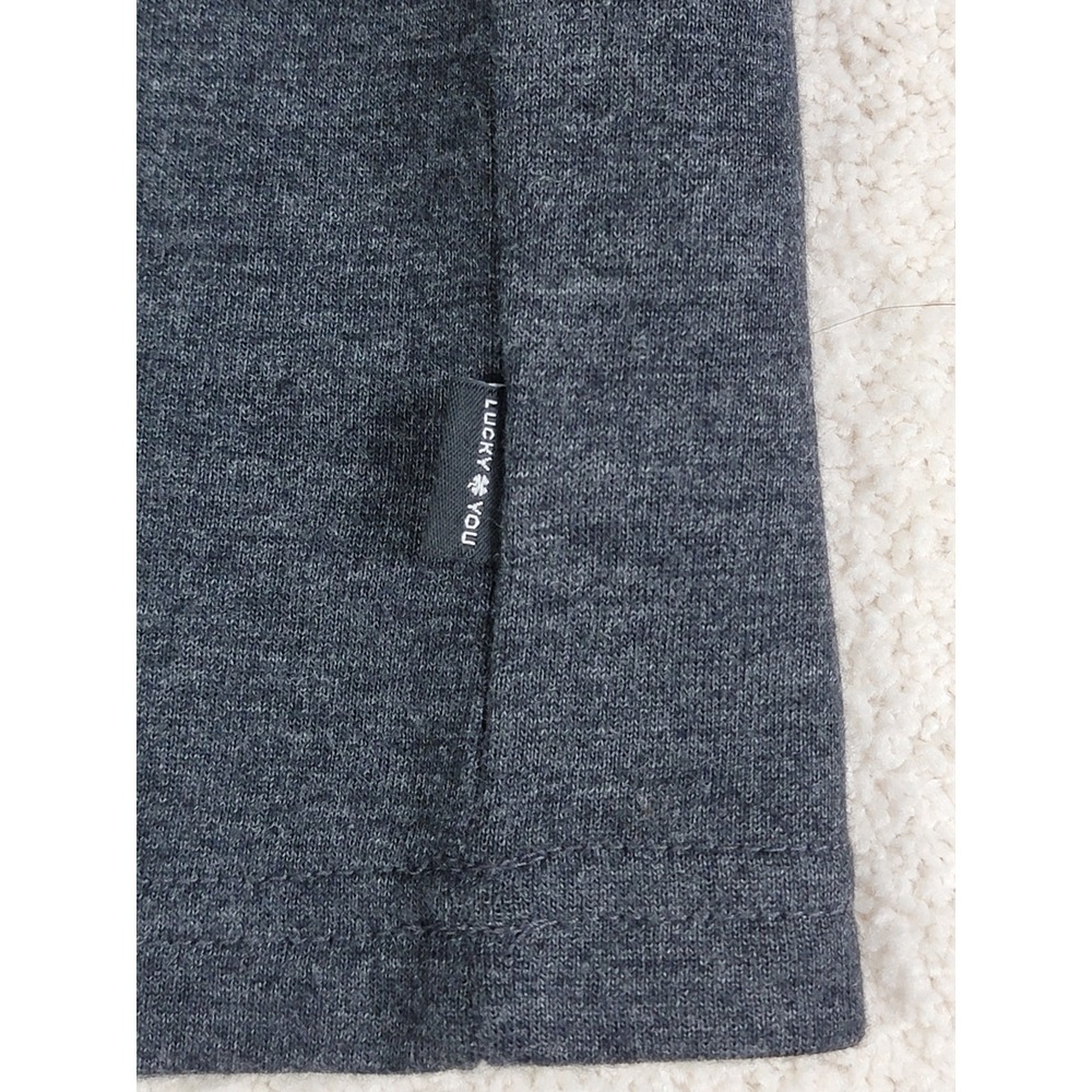 Lucky Brand NEW Mens XL Grey Henley Long Sleeve Raglan Waffle Knit Sweater Shirt - Picture 8 of 10